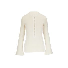 Chlo - Eden Off White Wool Ribbed Guipure Lace Sweater at Mitchells