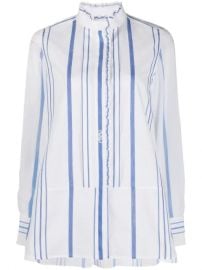 Chlo   Striped ruffle-trim Blouse - Farfetch at Farfetch