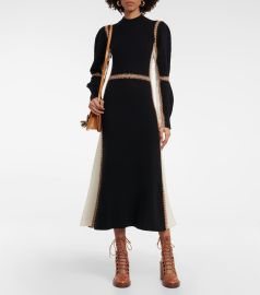 Chlo - Whip-stitched wool-blend midi dress at Mytheresa