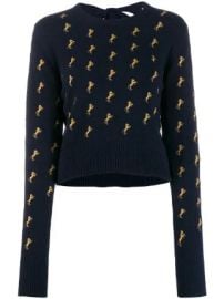 Chlo   horse embroidered jumper at Farfetch