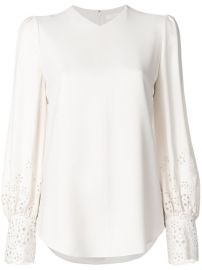 Chlo  233  Laser Cut Sleeve Blouse  1 595 - Shop AW17 Online - Fast Delivery  Price at Farfetch