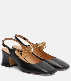 Chloé Charms 55 leather slingback pumps at Mytheresa