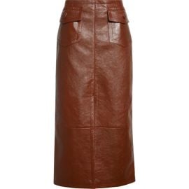 Chloé Front Slit Leather Midi Skirt at Nordstrom