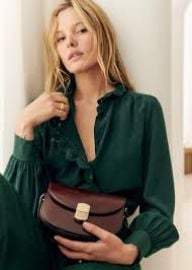 Chlo Shirt in Bottle Green at Sezane