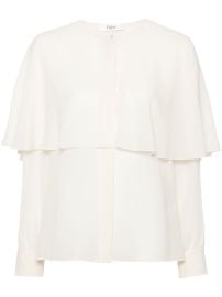 Chlo cape-design Silk Shirt Neutrals at Farfetch