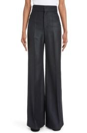 ChloHigh Waist Armored Silk Wool Wide Leg Pants at Nordstrom