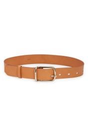 ChloJoe Leather Belt in Sandy Beige Size Medium at Nordstrom