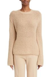 ChloLadder Stitch Crewneck WoolSiIk Cashmere Sweater at Nordstrom