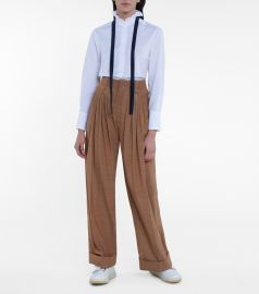 Chloe - High-rise wide-leg virgin wool pants at Mytheresa