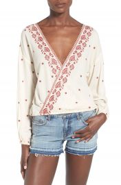 Chloe   Katie Embroidered Surplice Blouse at Nordstrom