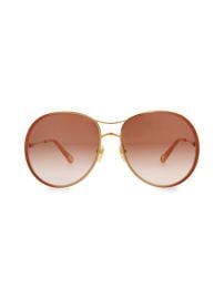 Chloe 62MM Aviator Sunglasses in Brown Orange at Saks Off 5th