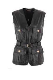 Chloe Belted Sleeveless Jacket at Cettire