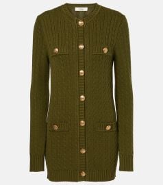 Chloe Cable Knit Cardigan with Gold Tone Buttons at Mytheresa