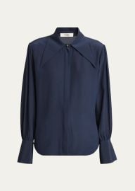 Chloe Crepe De Chine Button Down Top - at Bergdorf Goodman