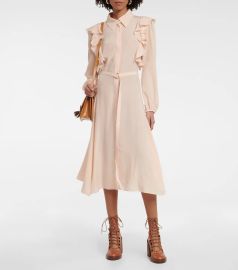 Chloe Crepe De Chine Midi Dress at Mytheresa