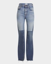 Chloe Denim Patchwork Flare Leg Pants at Neiman Marcus
