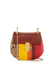 Chloe Drew Small Python Shoulder Bag  Multi at Neiman Marcus