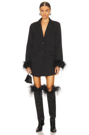 Chloe Feather Trim Blazer Dress at Revolve