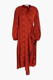 Chloe Floral Jacquard Wrap Dress at The Outnet