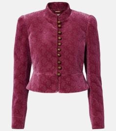 Chloe Floral Velvet Crop Jacket at Mytheresa