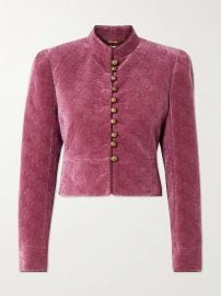 Chloe Floral Velvet Crop Jacket at Net a Porter