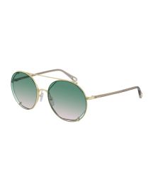 Chloe Geometric MetalAcetate Sunglasses at Neiman Marcus