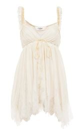 Chloe Lace Trimmed Silk Plonge Tank Top at Moda Operandi