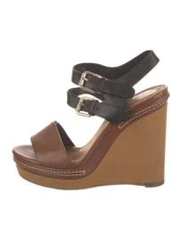 Chloe Leather Wedge Heel Sandals at The Real Real