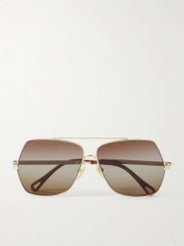 Chloe Oversized Aviator style Gold tone Sunglasses at Net a Porter