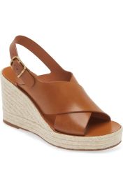 Chloe Pary Espadrille Wedge Slingback Sandal in Ginger Brown at Nordstrom