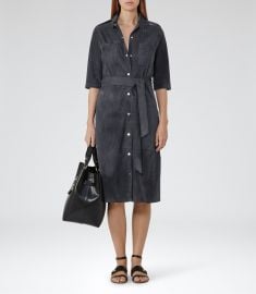 Chloe Suede Shirtdress at Reiss