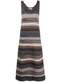 ChloxE9 Striped Knitted Midi Dress - at Farfetch