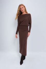 Chocolate Janese Off the Shoulder Midi Dress SIMKHAI at Tuckernuck