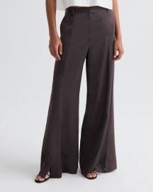 Chocolate torte Taite Pant in Shiny Viscose Wool Satin TWP at TWP