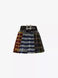 Chopova Lowena Elder Carabiner Tartan Print Upcycled Wool Mini Skirt at Selfridges