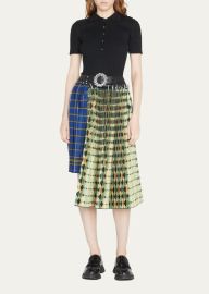 Chopova Lowena Mixed-Media Spliced Argyle-Print Skirt - at Bergdorf Goodman