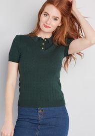 Chosen Polo Short Sleeve Sweater by Modcloth at Modcloth