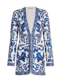 Chriselle Embroidered Longline Blazer by Alice  Olivia at Saks Fifth Avenue