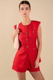 Chrishell Gold Buttoned Tailored Suit Vest Endless Rose at Endless Rose