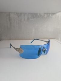 Christian Dior Alek R8Y by Galliano White Gold Swarovski Crystal Blue Sunglasses eBay at eBay