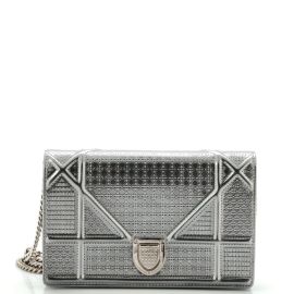 Christian Dior Diorama Wallet on Chain Cannage Embossed Calfskin Silver 2515431 at Rebag