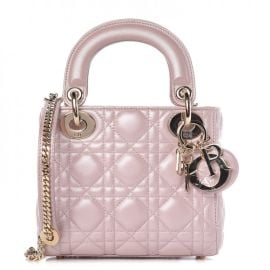 Christian Dior Metallic Lambskin Cannage Mini Lady at Fashionphile