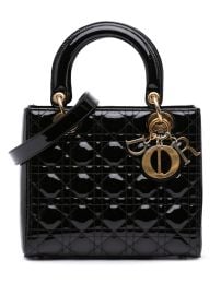 Christian Dior Pre-Owned 2017 Medium Patent Cannage Lady Dior Satchel Black at Farfetch