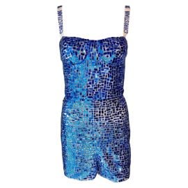 Christian Dior SS 2018 Runway Unworn Embellished Mirror Logo Jumpsuit Romper For Sale at 1stDibs at 1st Dibs