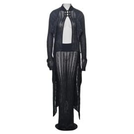 Christian Dior by John Galliano Navy Knit 3-Piece Evening Ensemble, SS 1999 at 1st Dibs
