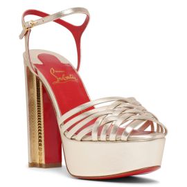 Christian Louboutin  Coluna girl sahara laminato sandals at Savannahs