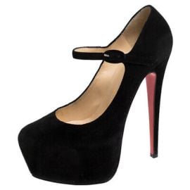 Christian Louboutin Black Suede Lady Daffodile Platform Pumps Size 37 eBay at eBay