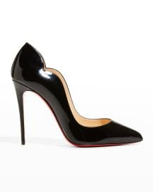 Christian Louboutin Hot Chick 100 Patent Red Sole High-Heel Pumps at Neiman Marcus