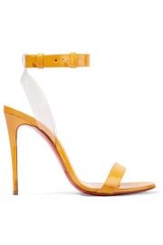 Christian Louboutin JONATINA 100 PVC-TRIMMED PATENT-LEATHER SANDALS at Net A Porter