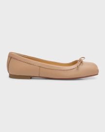 Christian Louboutin Mamadrague Napa Bow Ballerina Flats at Neiman Marcus